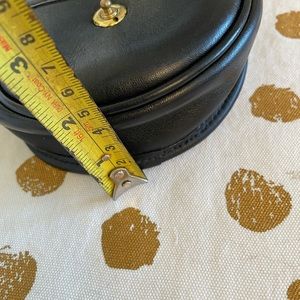 Vintage black leather mini coach crossbody bag